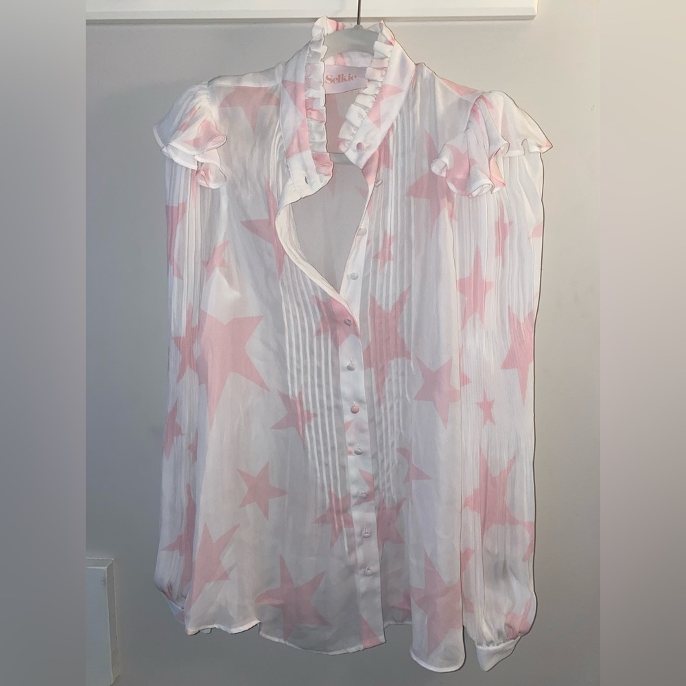Selkie Powdered Star Victorian Tux Blouse size M